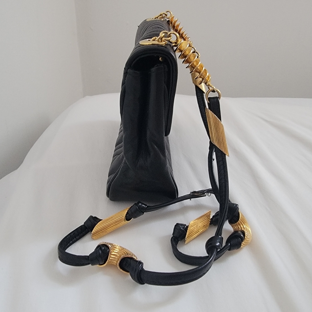 Vintage Fendi Roma Pasta Bag in Black Quilted Leather - Picture 2 of 13